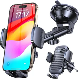 Support téléphone voiture Romuto avec ventouse et fixation grille d’aération